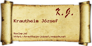Krautheim József névjegykártya