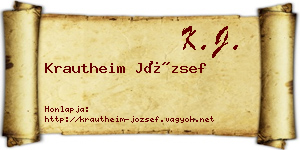 Krautheim József névjegykártya